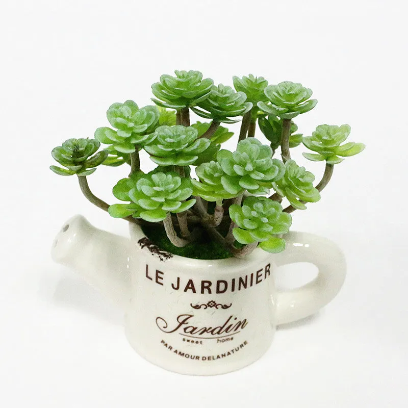 Artificial Plastic Plant with Ceramic Vase