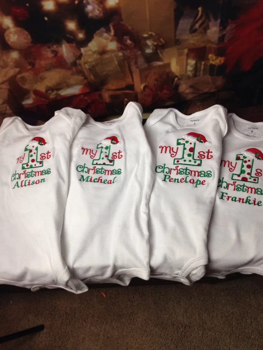 Baby 1st Christmas personalized bodysuit or shirt - Babies 1st Christmas Shirt