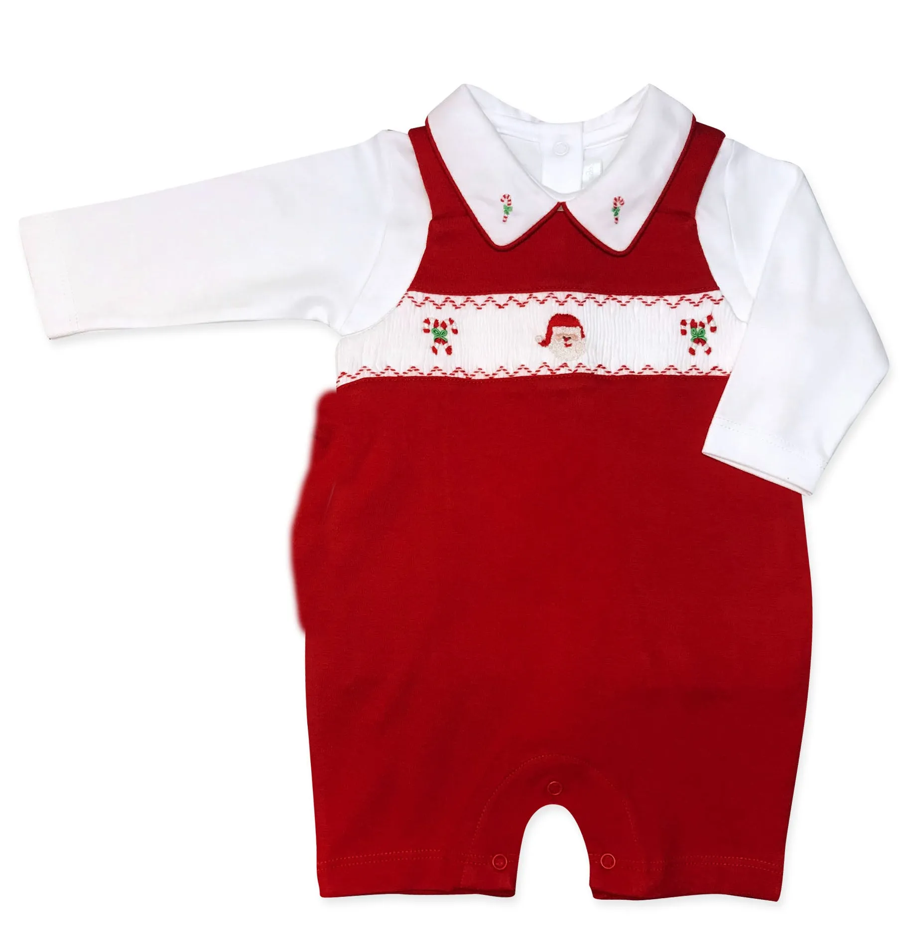 Baby Boys Santa Claus Smocked Romper Set