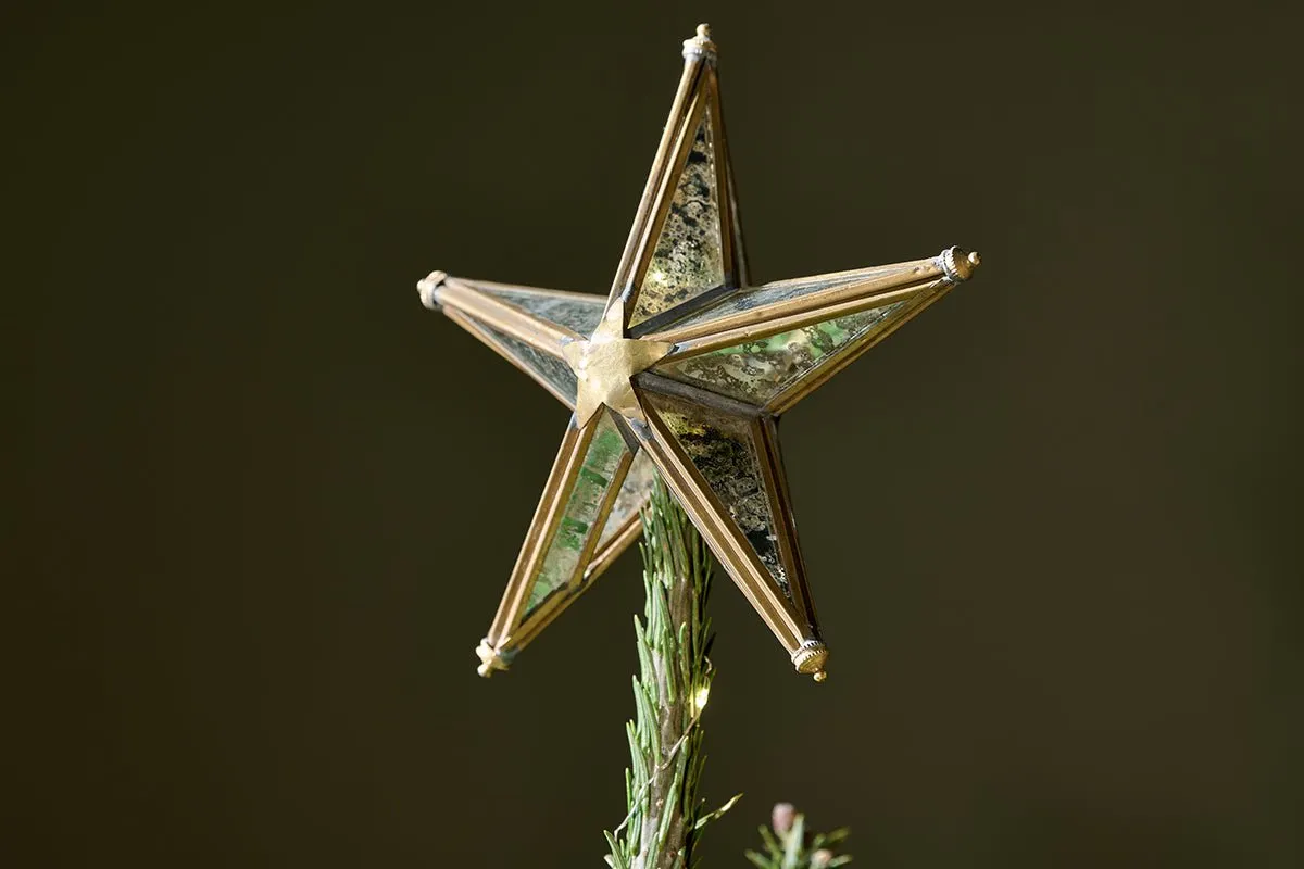 Bakara Star Tree Topper - Antique Brass