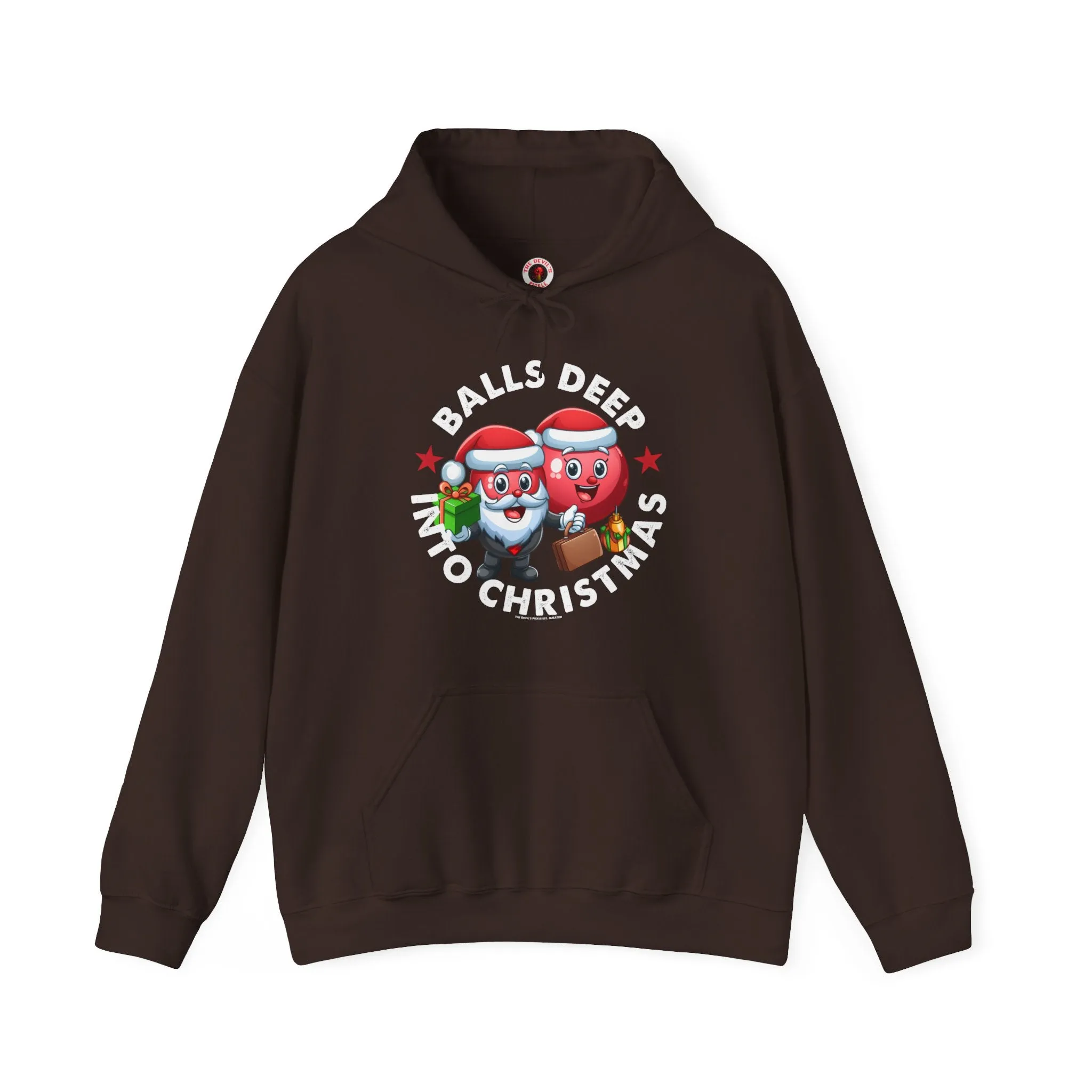 Balls Deep Into Christmas Hooded Sweatshirt