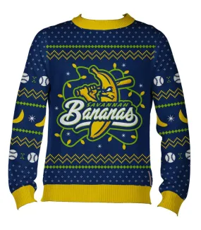 Fun and Festive Ugly Christmas Sweater with Banana Print - Perfect for Holiday Parties!