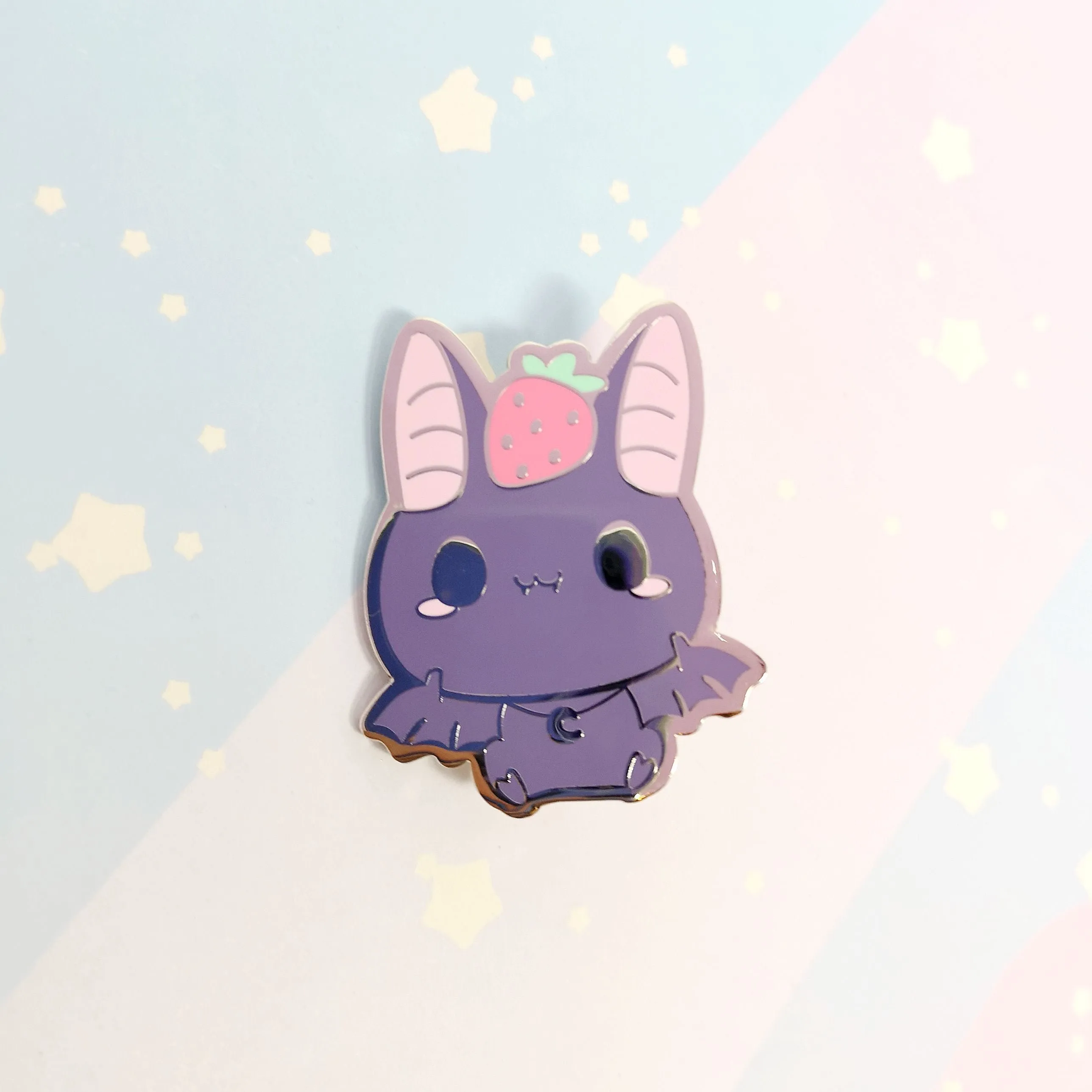 Bat   Strawberry -- Hard Enamel Pin -- Favorite Snacks Collection