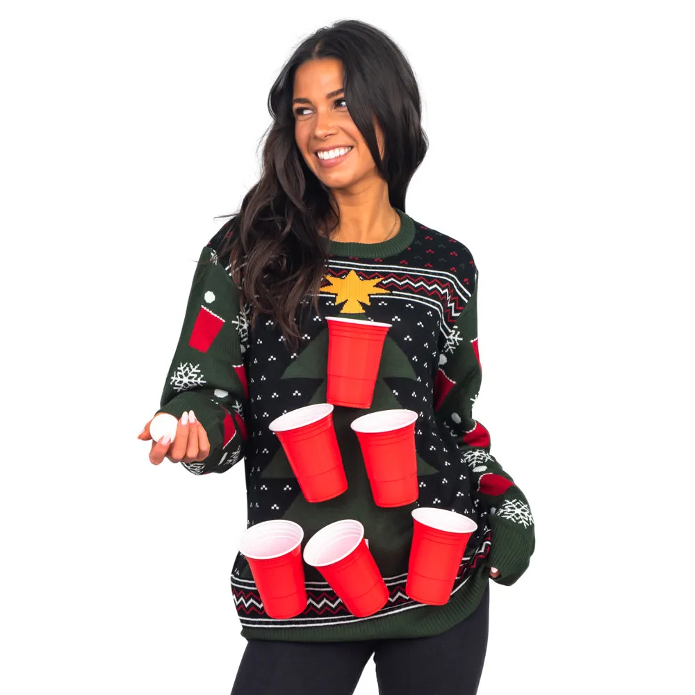 Beer Pong 3D Ugly Christmas Sweater