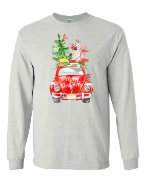 Beetle Christmas - Ash Grey Long Sleeves Tee