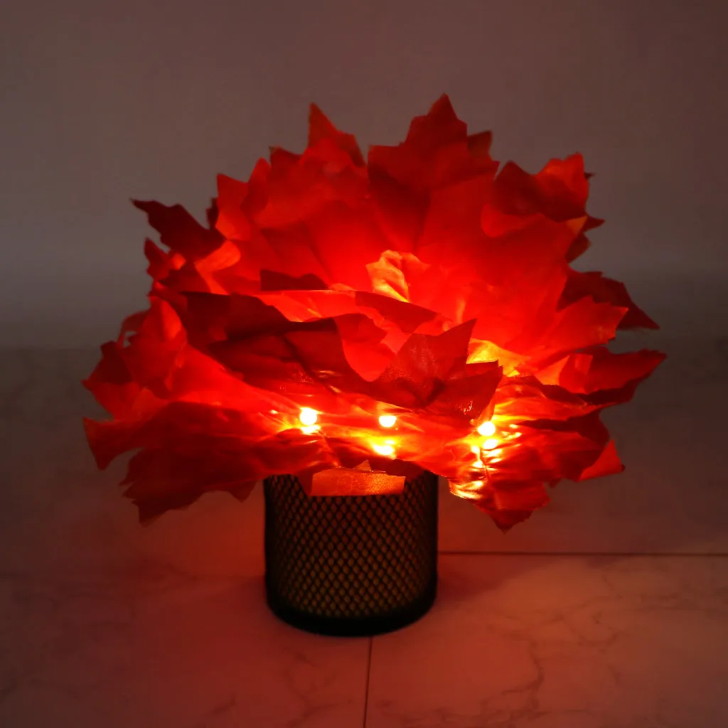 Big Orange Maple Leaf 38 LED String Fairy Lights