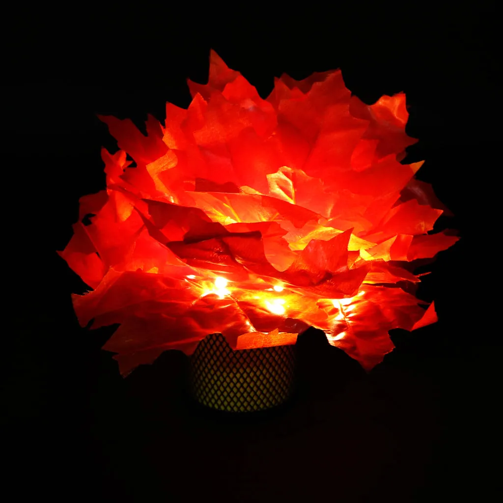 Big Orange Maple Leaf 38 LED String Fairy Lights