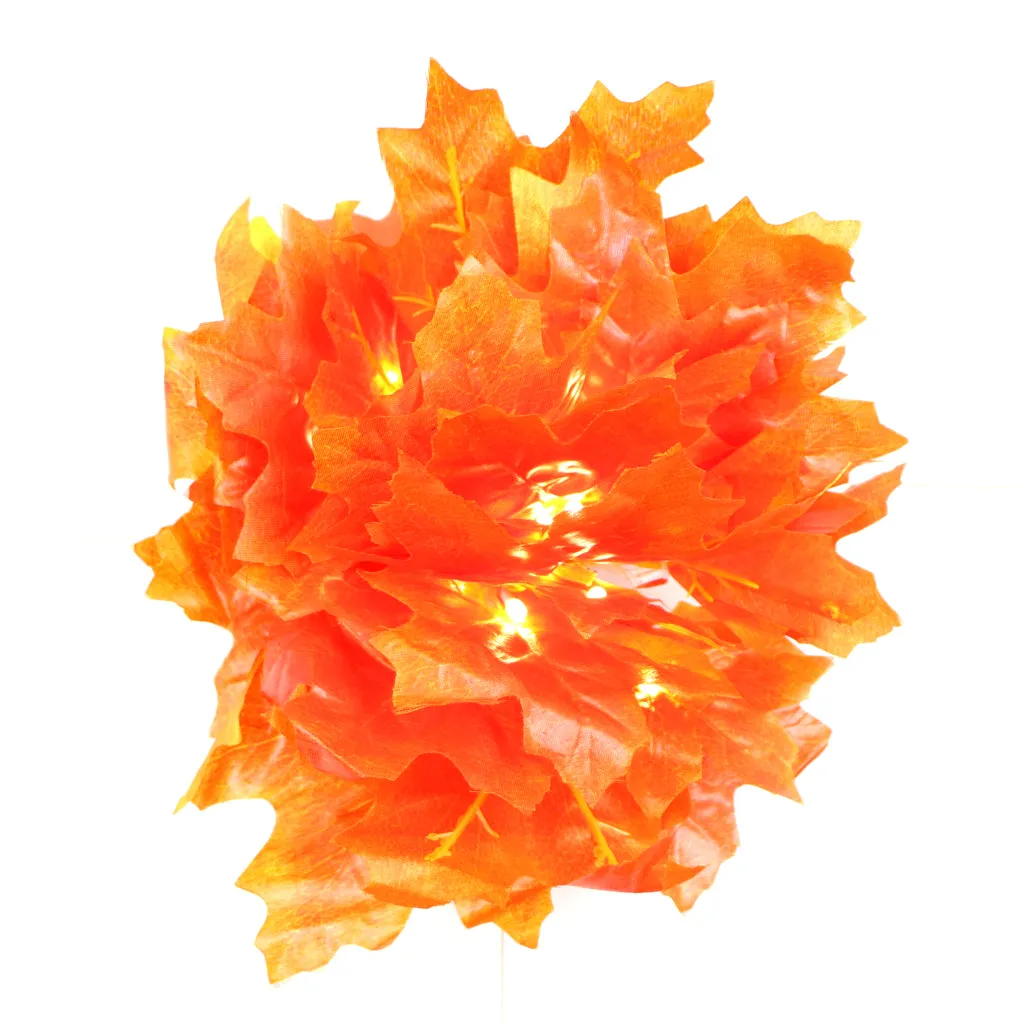 Big Orange Maple Leaf 38 LED String Fairy Lights