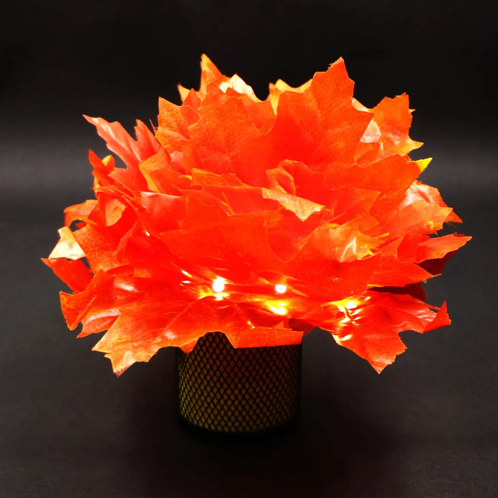 Big Orange Maple Leaf 38 LED String Fairy Lights