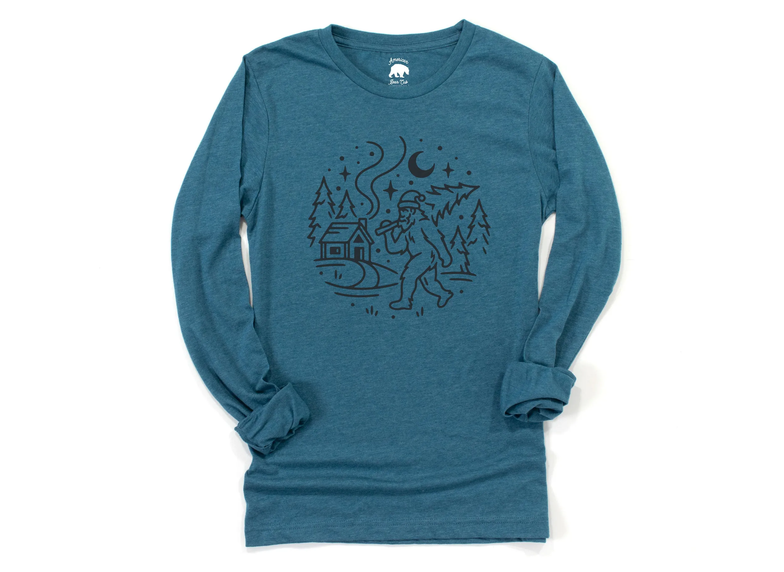 Bigfoot Winter Adult Long Sleeve Shirts - light or dark artwork