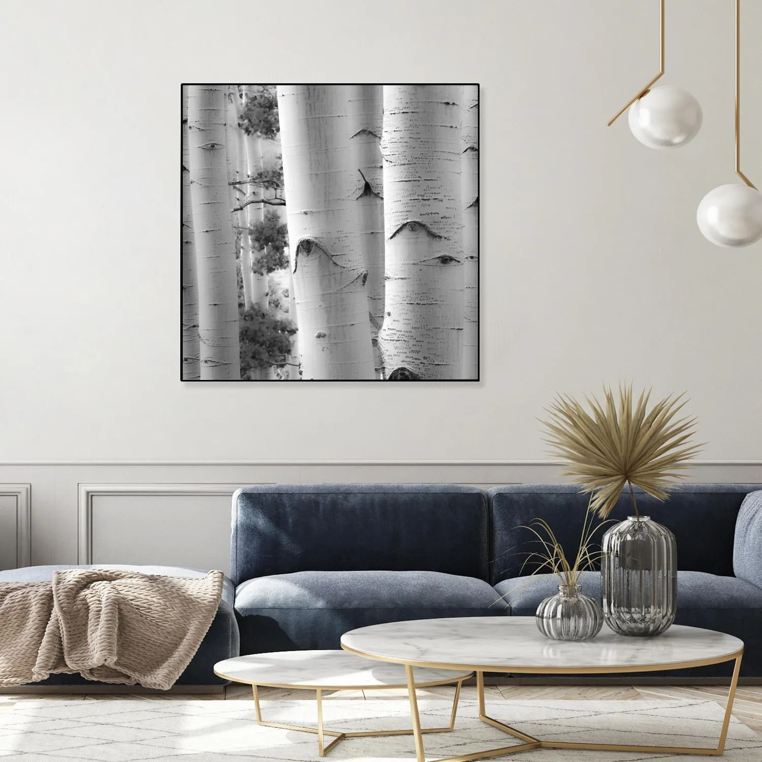 Birches in Grey I