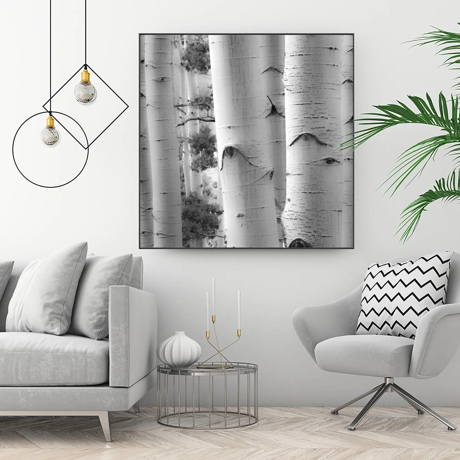 Birches in Grey I