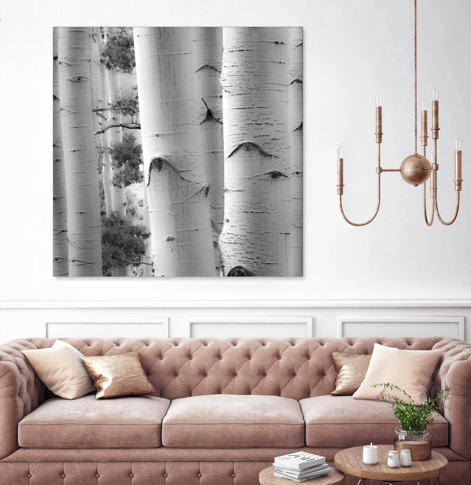 Birches in Grey I