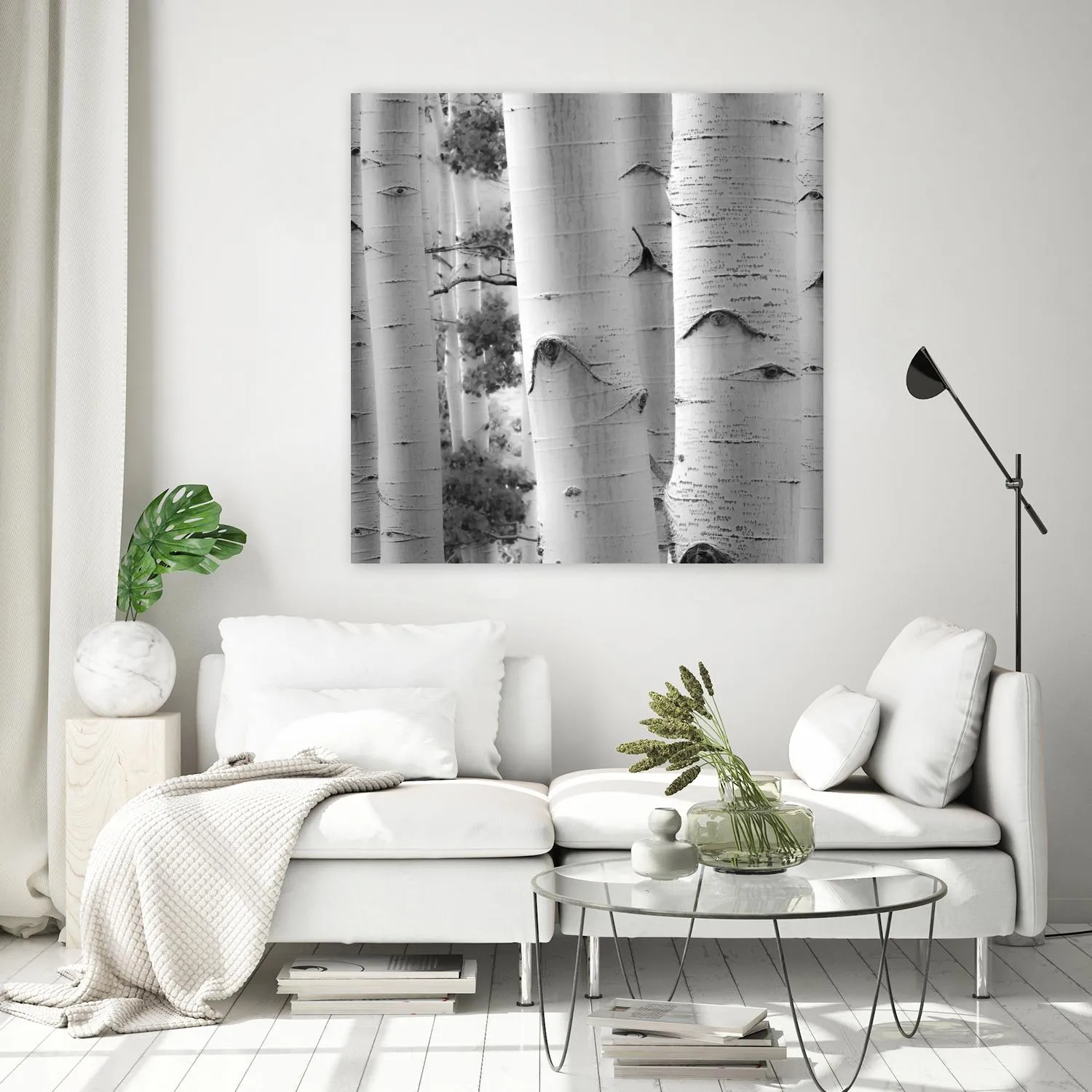 Birches in Grey I