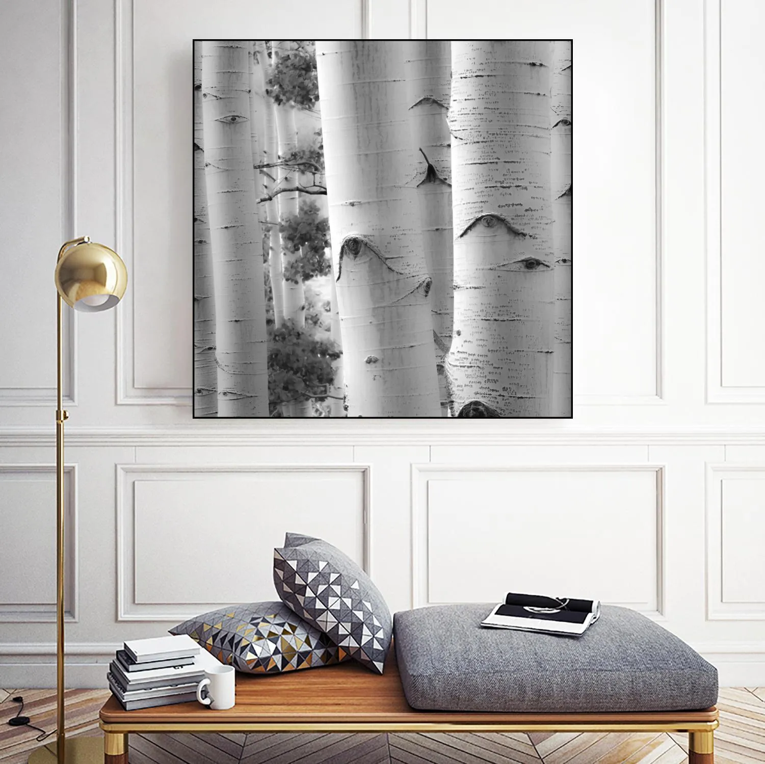 Birches in Grey I