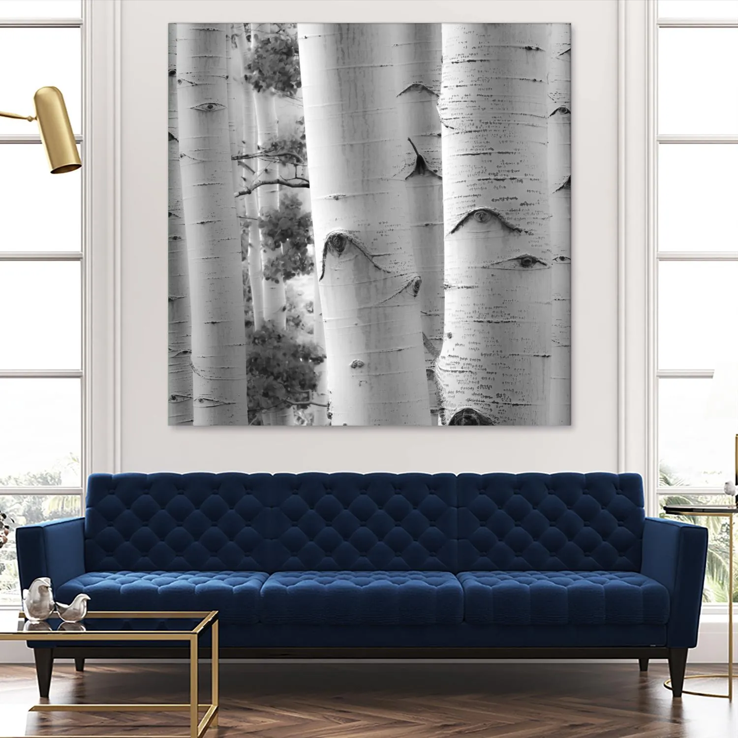 Birches in Grey I