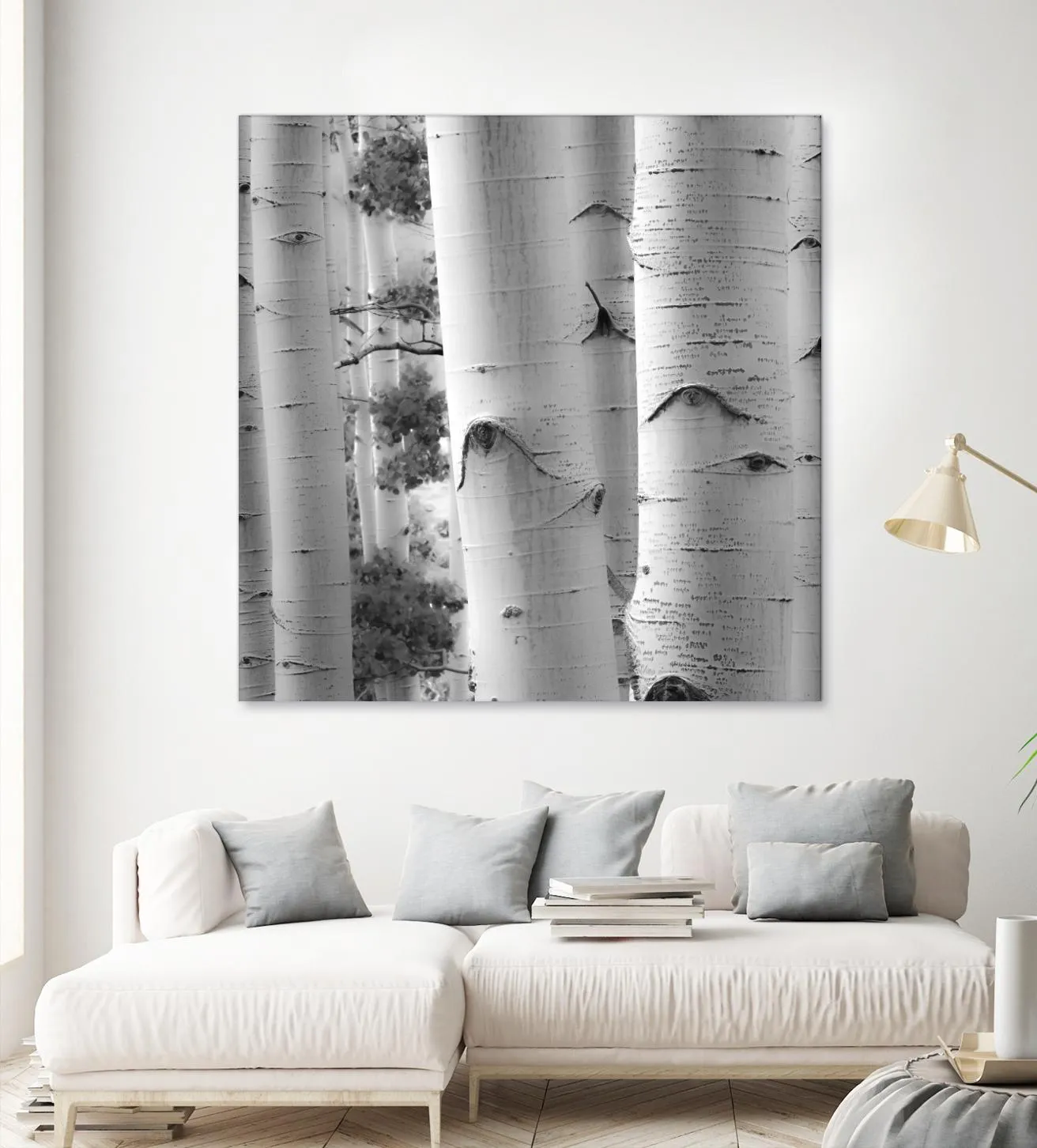 Birches in Grey I