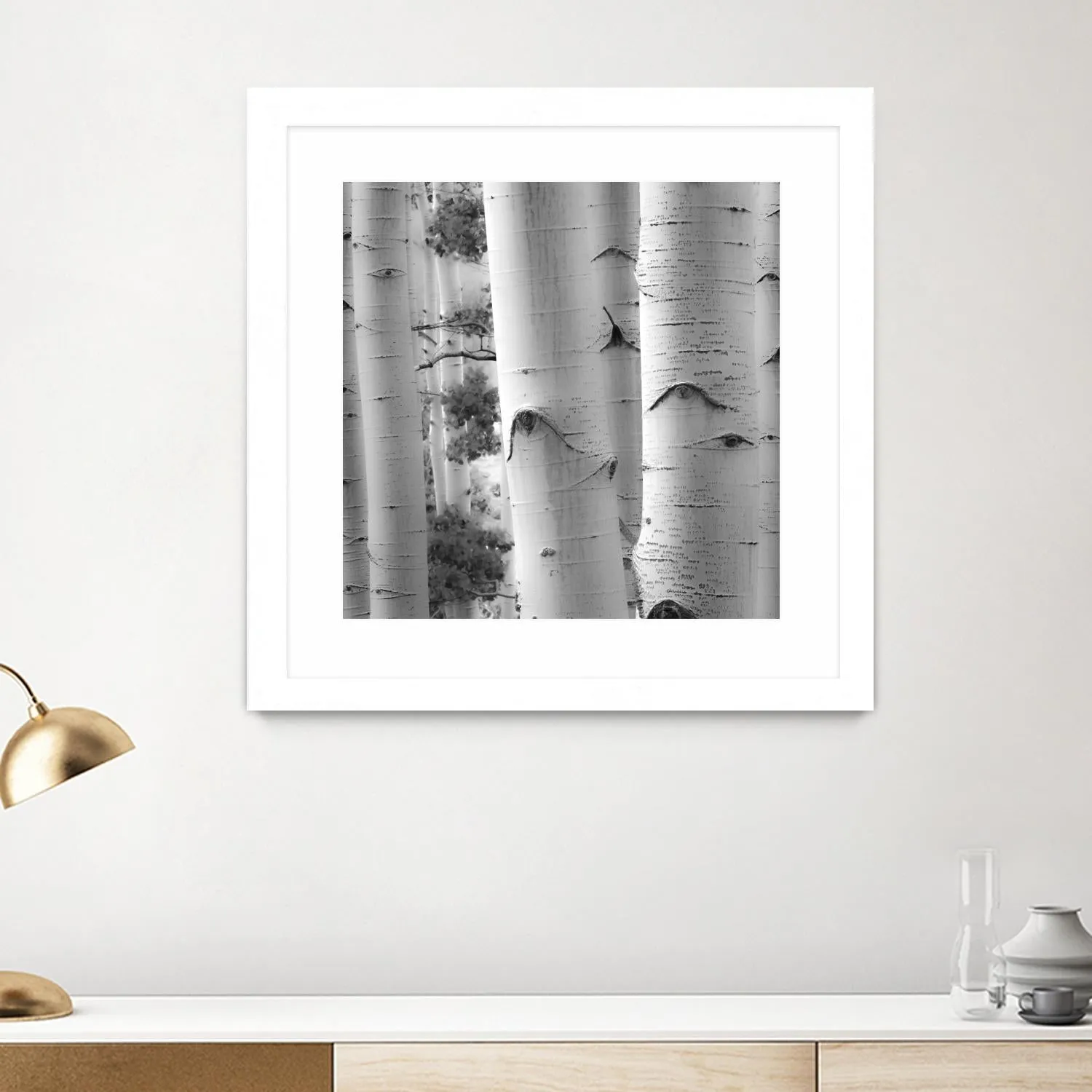 Birches in Grey I