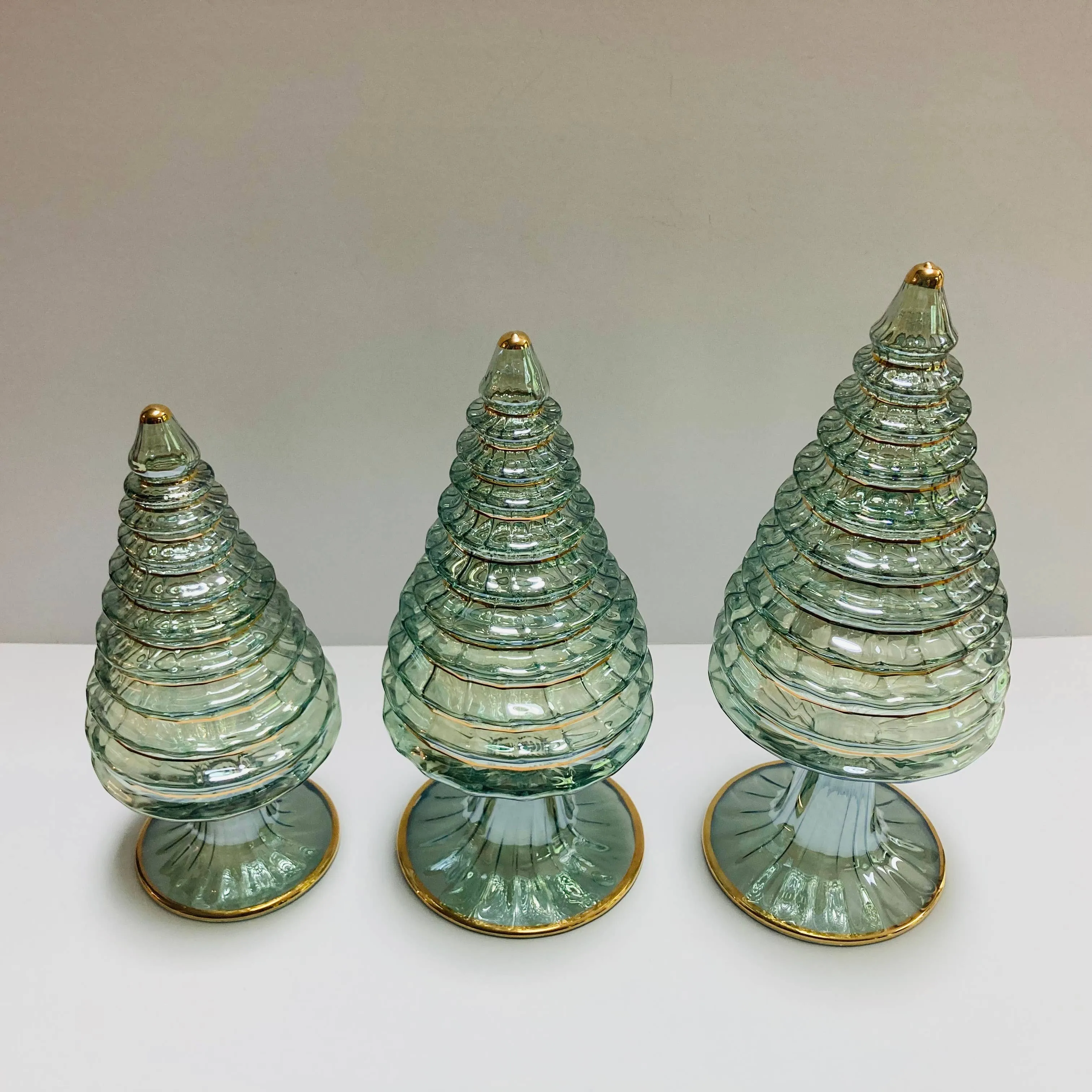 Blown Glass Tabletop Christmas Tree - Green Spruce: Small