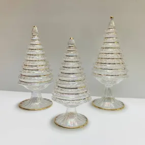 Blown Glass Tabletop Christmas Tree - White Spruce: Small