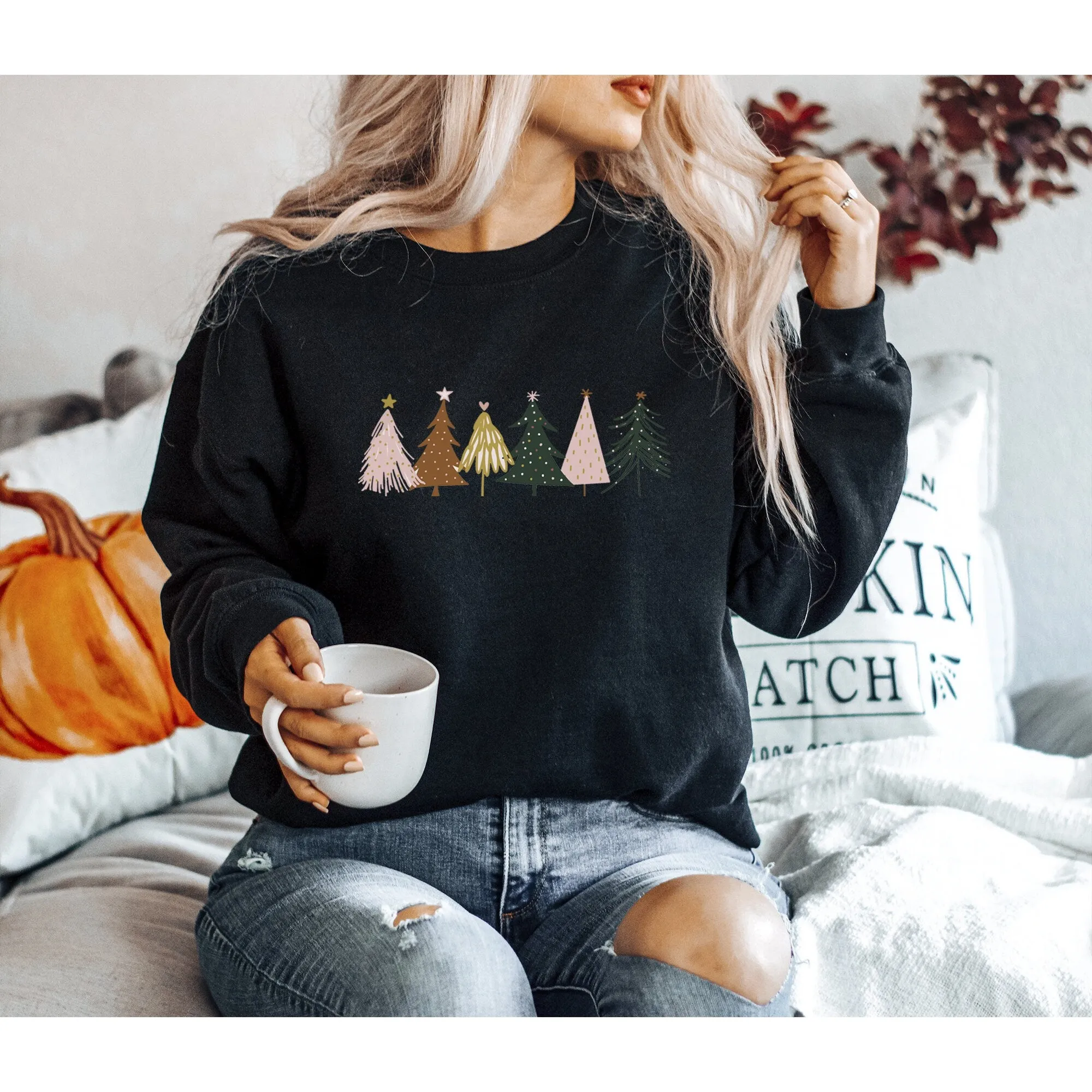 Boho Christmas Trees Sweatshirt