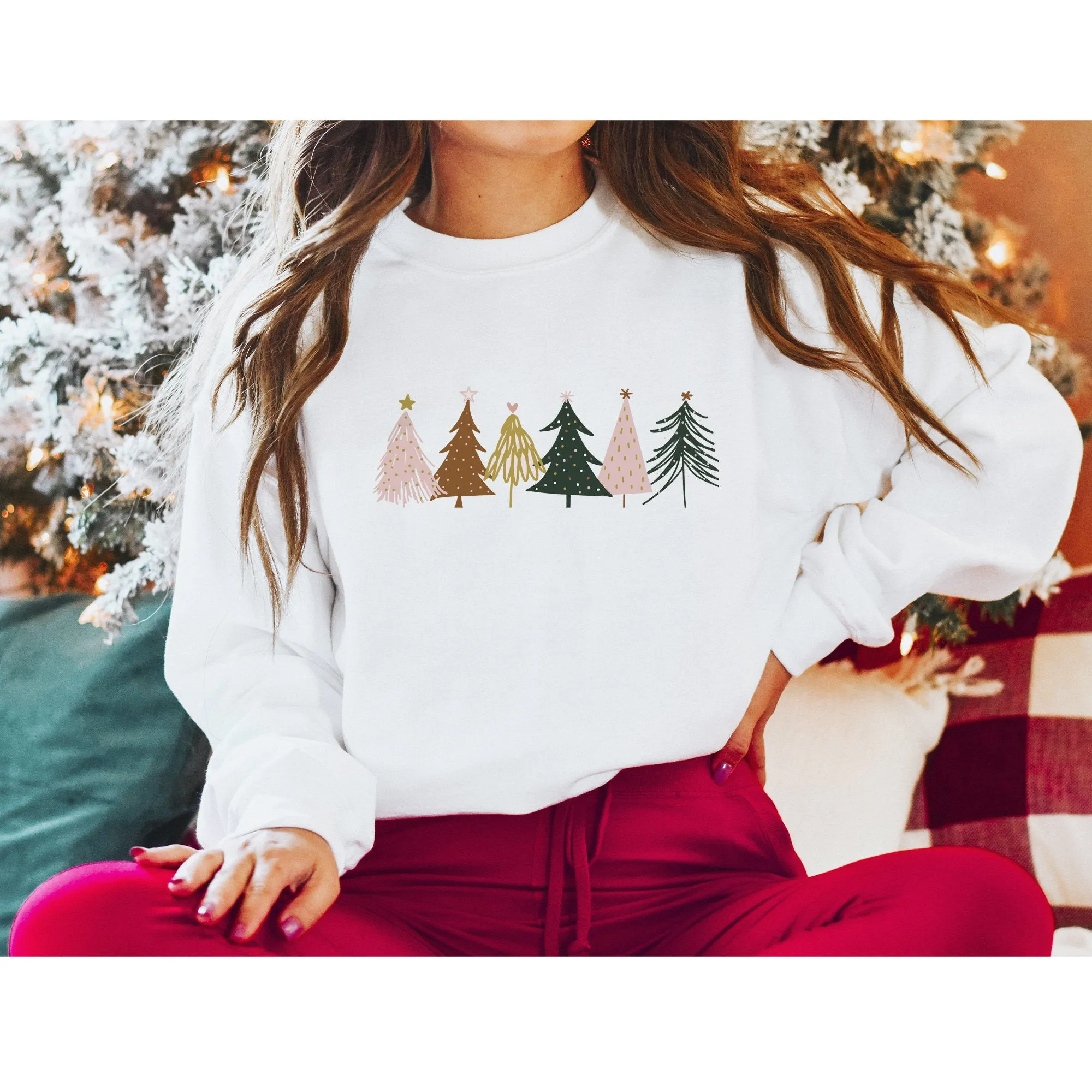 Boho Christmas Trees Sweatshirt