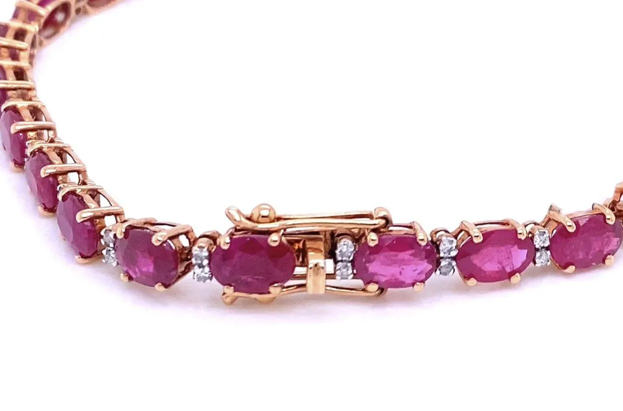 Bracelet 18kt Rose Gold Rubies & Diamonds