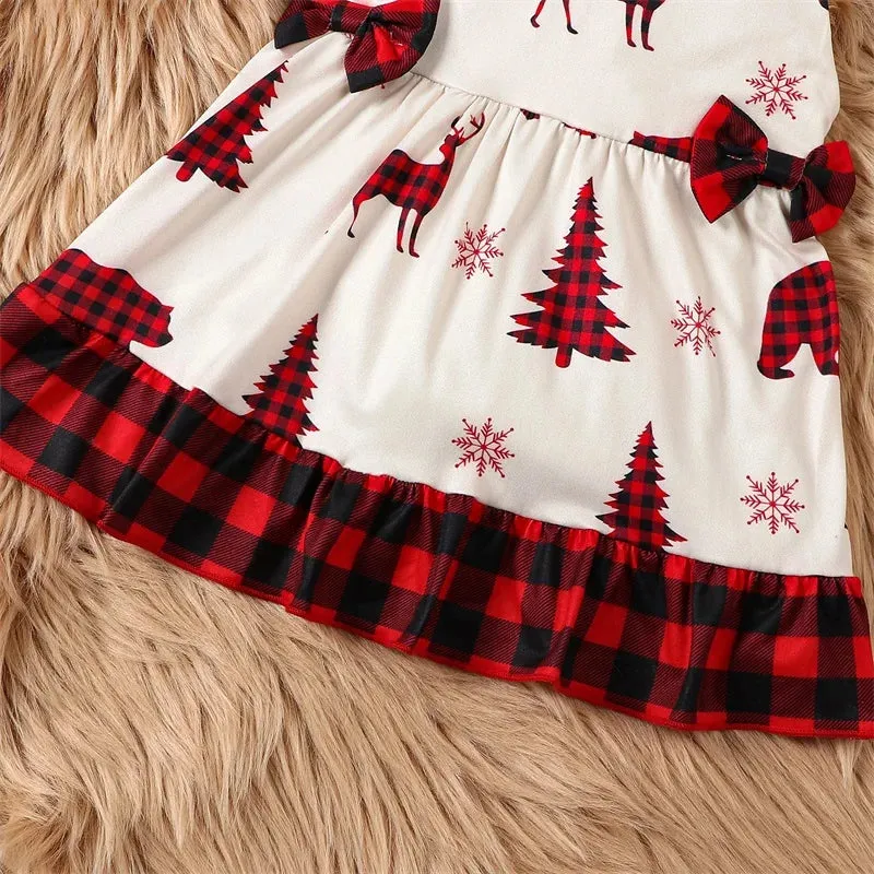 Buffalo Plaid Woodland Baby / Toddler Girls Christmas Dress