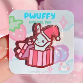 Bunny Present Enamel Pin