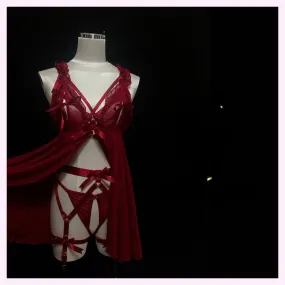 Burgundy lingerie set  KF705842