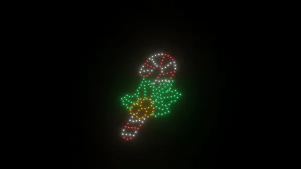 Candy cane animation - 200 drones