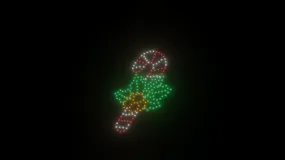 Candy cane animation - 200 drones