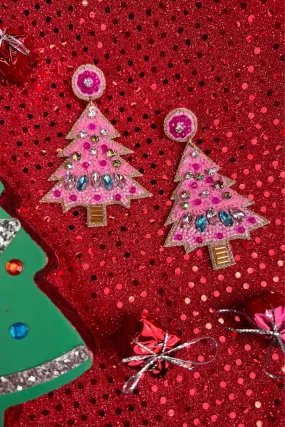 Candy Lane Christmas Tree Earrings