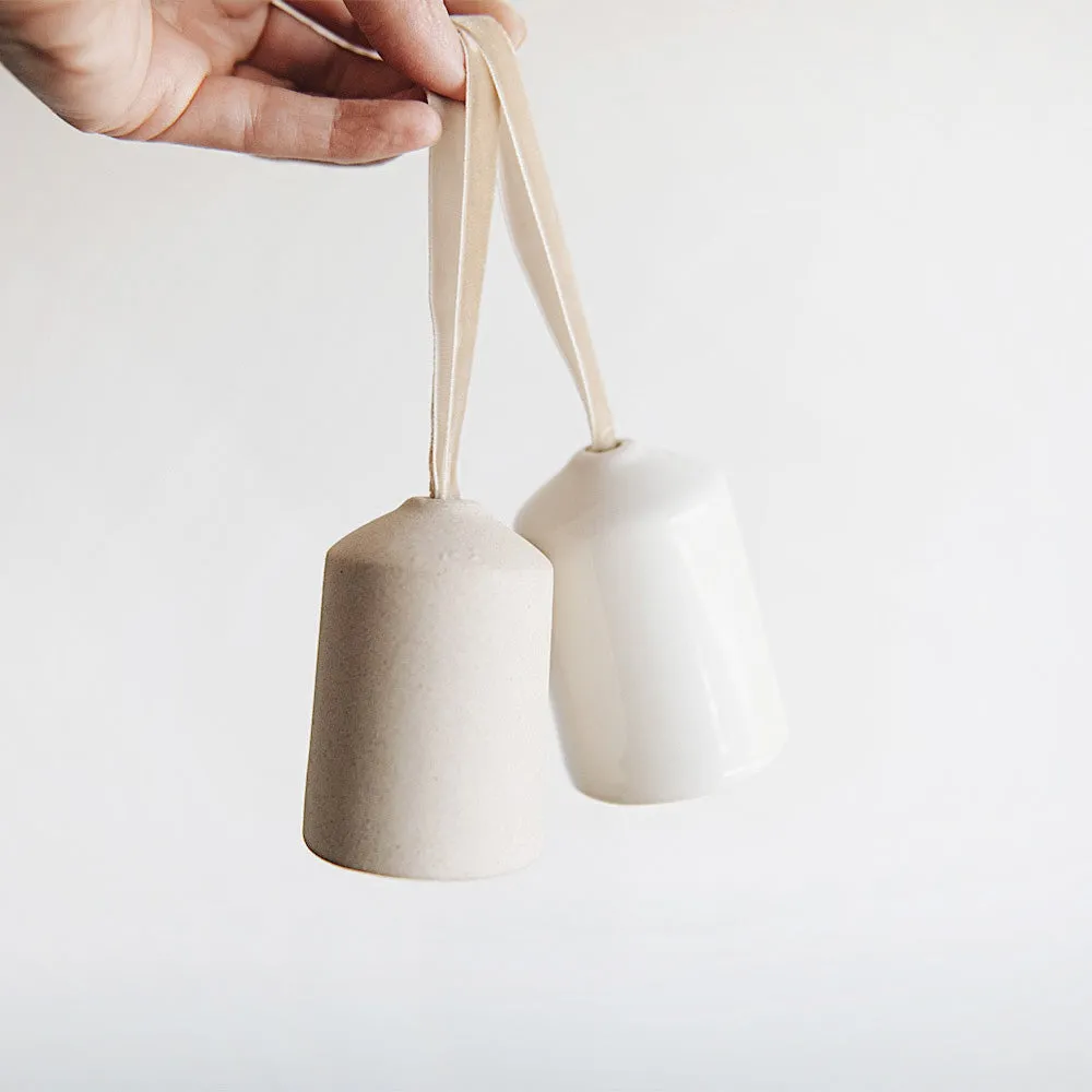 Ceramic Bell with Velvet Ribbon