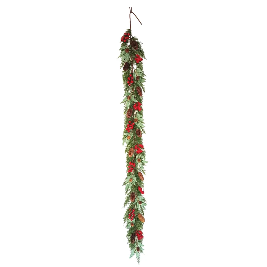 Chrismas Berry Pine Leaves Garland