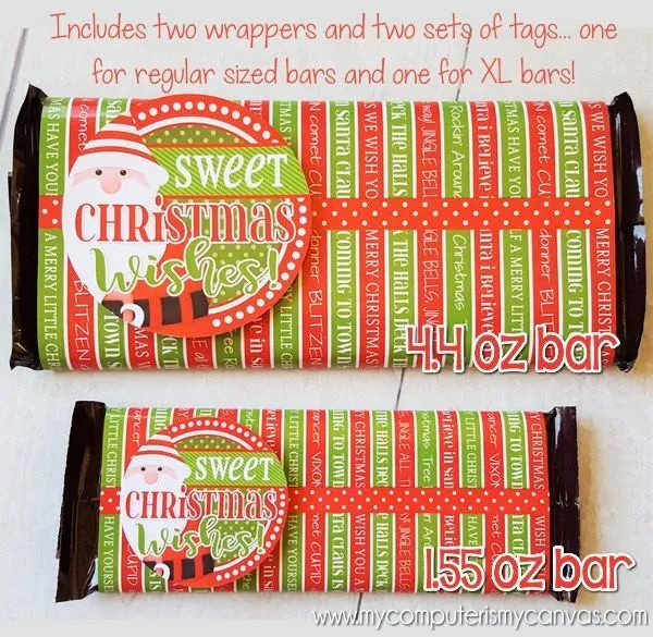 CHRISTMAS Candy Bar Wrapper PRINTABLE