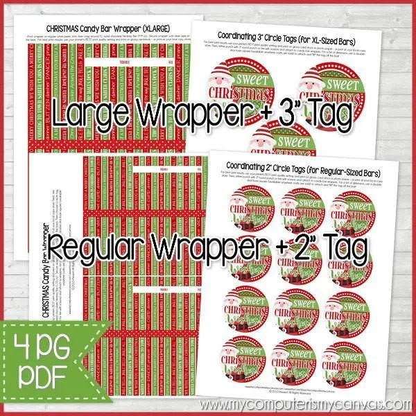 CHRISTMAS Candy Bar Wrapper PRINTABLE