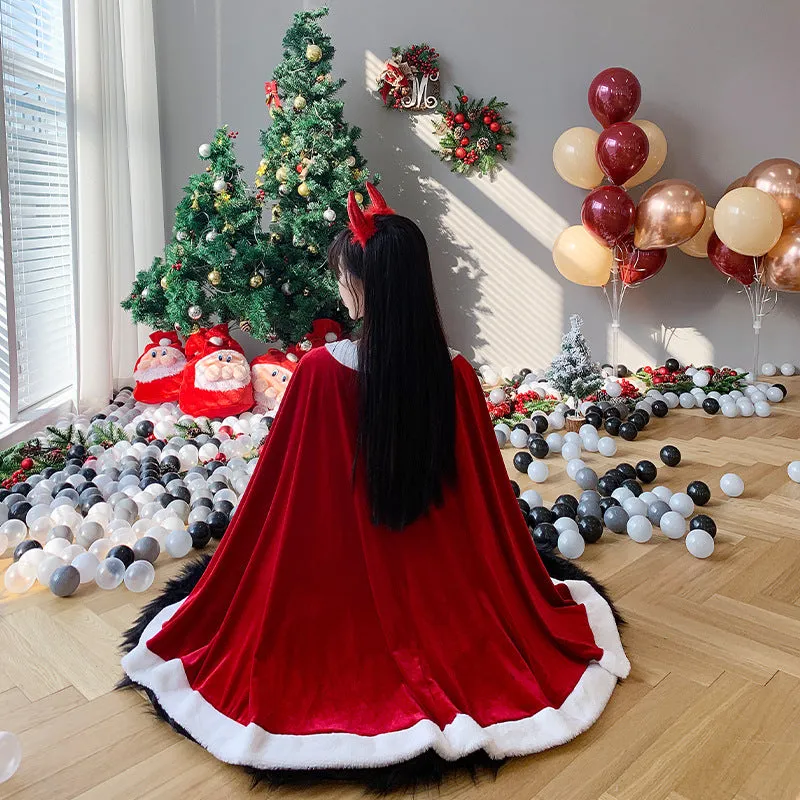 CHRISTMAS CAPE DRESS SET KF83125