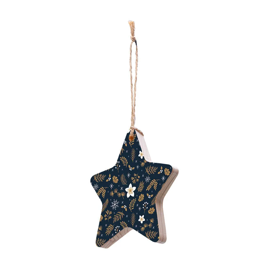 Christmas Decorations ALL IS CALM- Wooden Xmas Star And Fridge Magnet