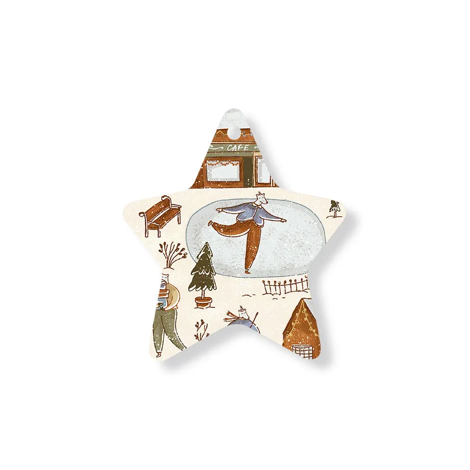 Christmas Decorations BEAR XMAS- Wooden Xmas Star And Fridge Magnet