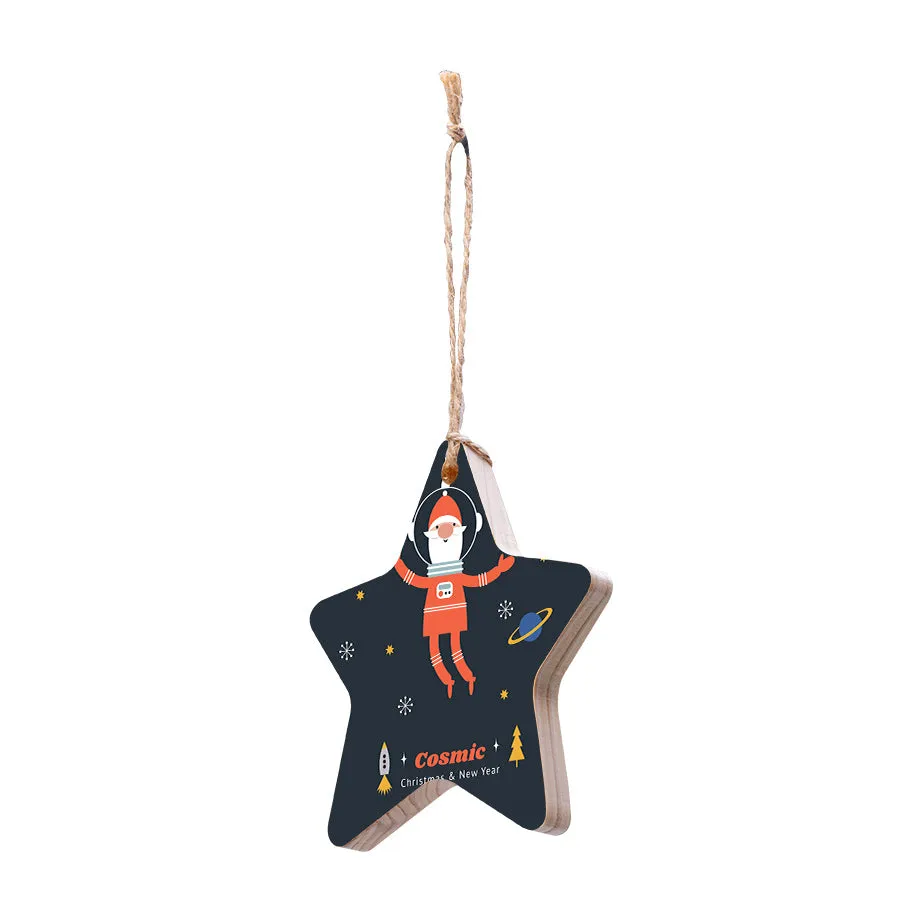 Christmas Decorations COSMIC SANTA- Wooden Xmas Star And Fridge Magnet