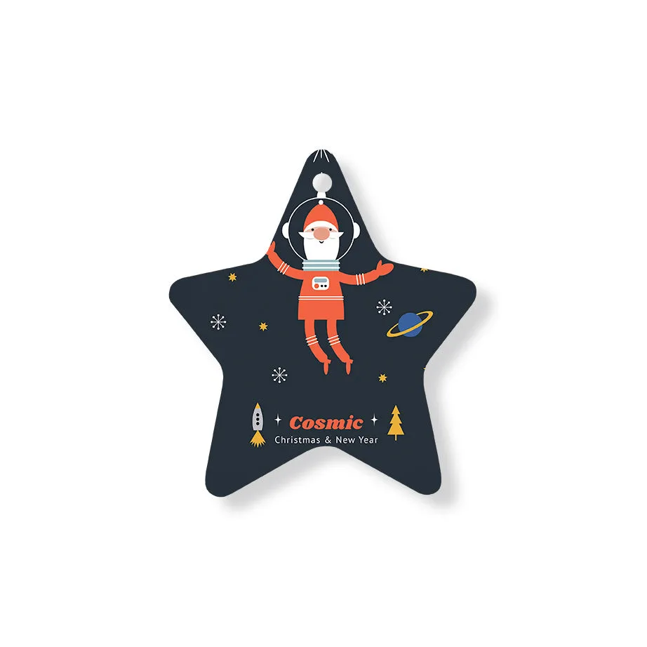 Christmas Decorations COSMIC SANTA- Wooden Xmas Star And Fridge Magnet