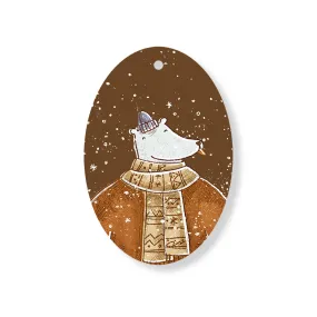 Christmas Decorations DADDY XMAS- Wooden Xmas Oval Decoration and Fridge Magnet