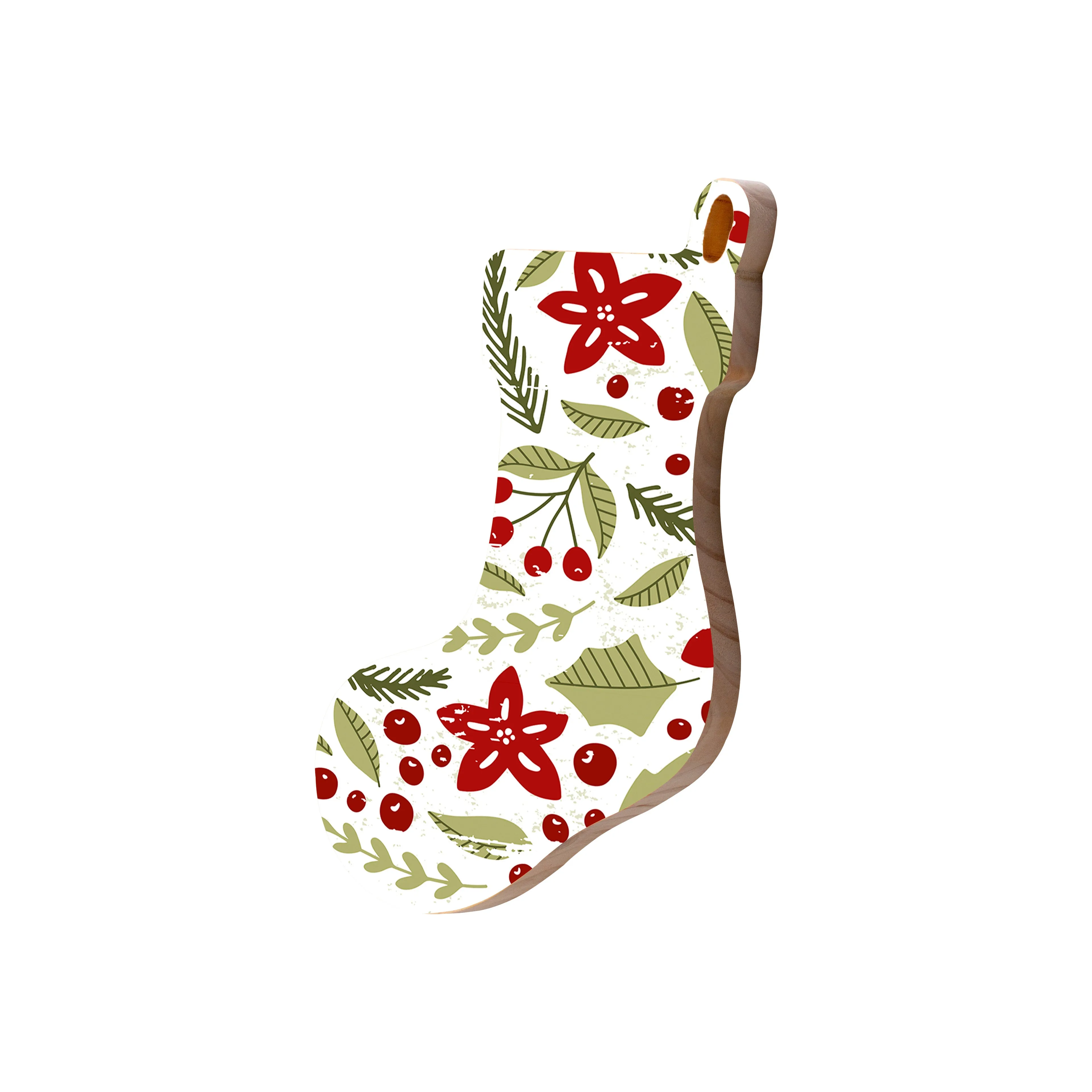 Christmas Decorations DREAMING- Wooden Xmas Stocking And Fridge Magnet