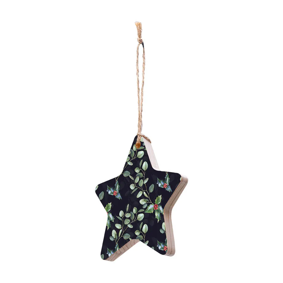 Christmas Decorations ENCHANTED XMAS- Wooden Xmas Star And Fridge Magnet