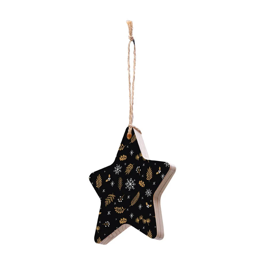 Christmas Decorations FA LA LALA LA- Wooden Xmas Star And Fridge Magnet