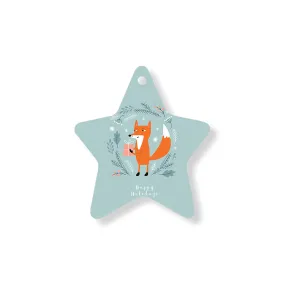 Christmas Decorations FOXY PRESENTS- Wooden Xmas Star And Fridge Magnet