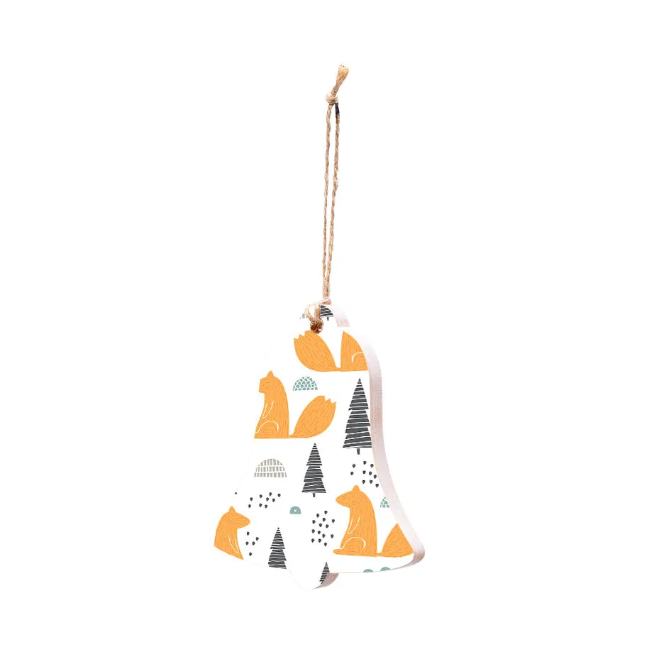 Christmas Decorations FOXY XMAS- Wooden Xmas Bell And Fridge Magnet