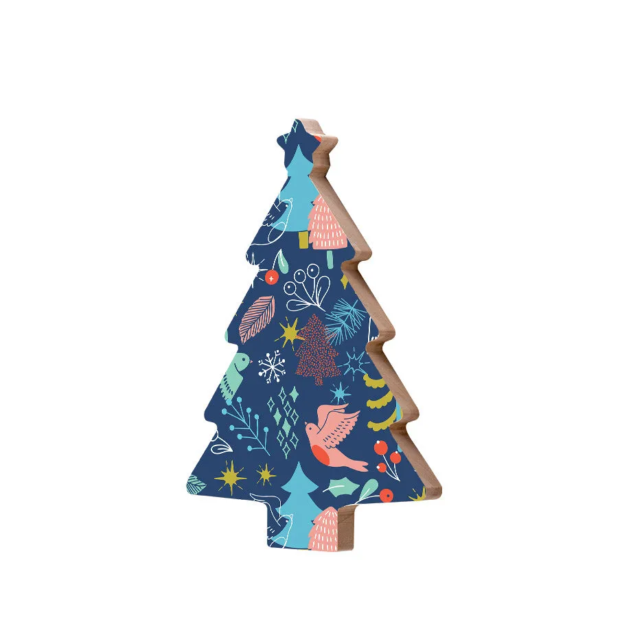 Christmas Decorations HAPPY DAYS- Wooden Xmas Tree And Fridge Magnet