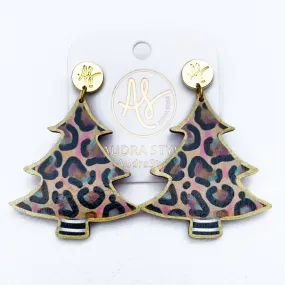 Christmas Earring - Cheetah Christmas Tree